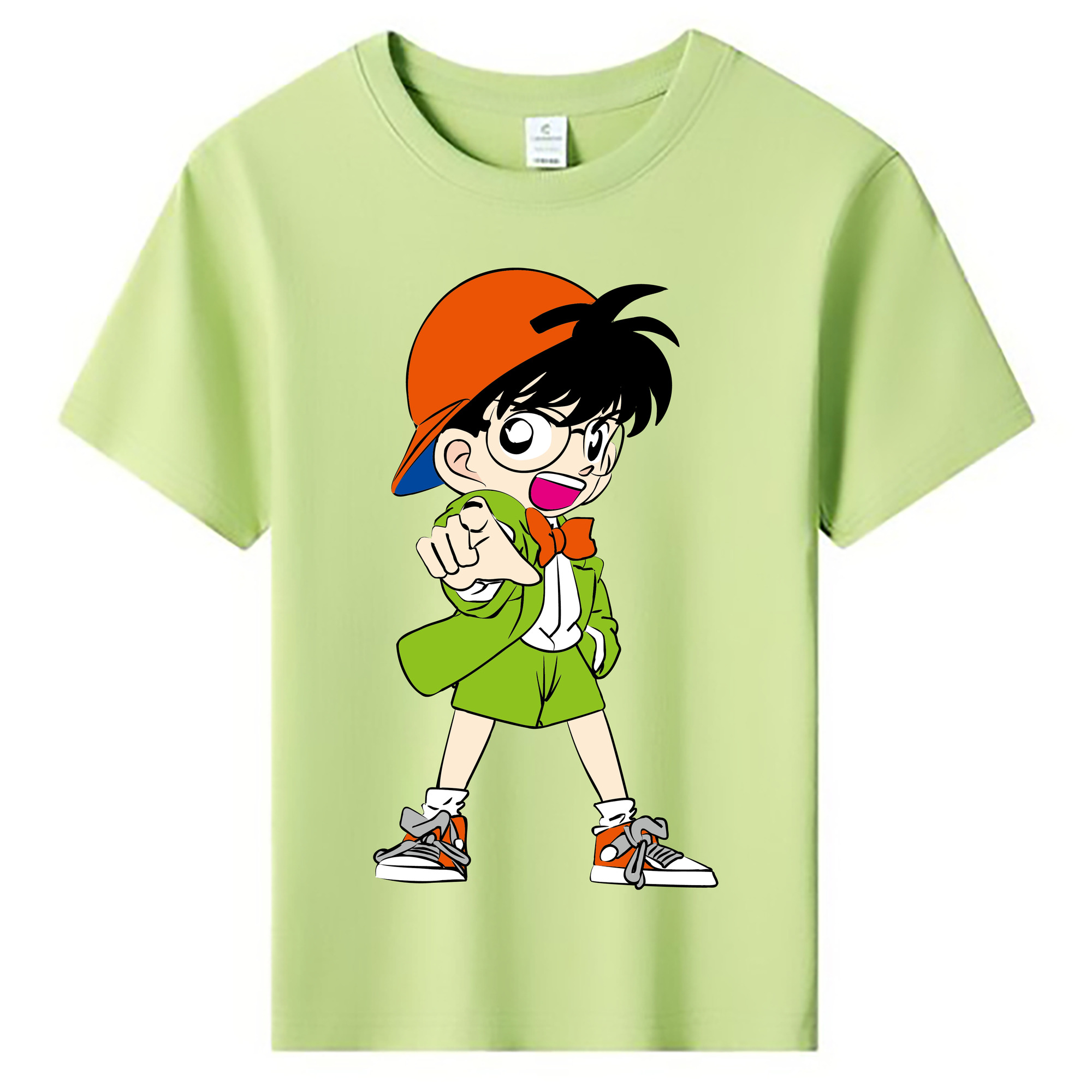 （画像用） 名探偵コナン 江戸川 コナン Detective Conan Conan Edogawa 綿100％キッズTシャツ（フロントプリント）